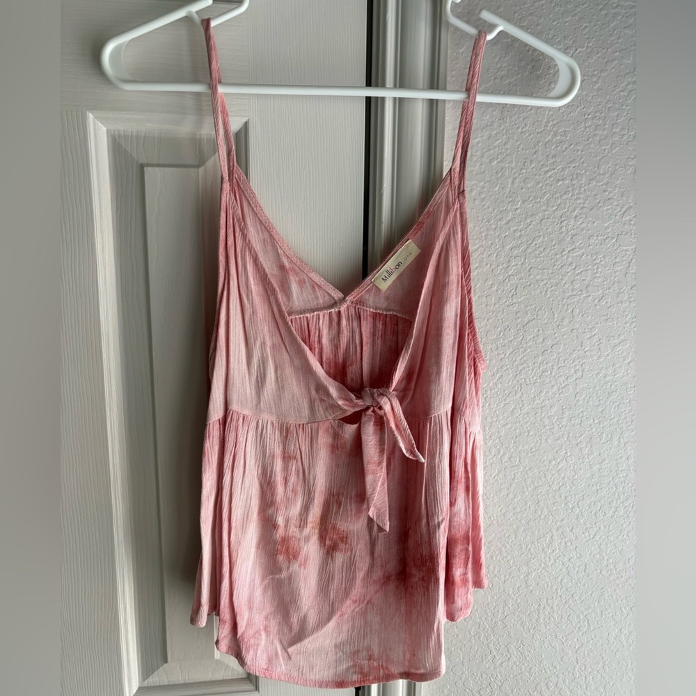 Pink tie-dye tank